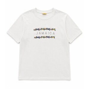 Island Tees Jamaica Embroidered Floral White Cotton T-Shirt Womens XL Vintage